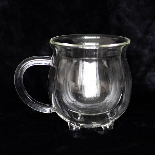 Clear Double Walled Glass Cauldron Mug - ScentiMelti  Clear Double Walled Glass Cauldron Mug