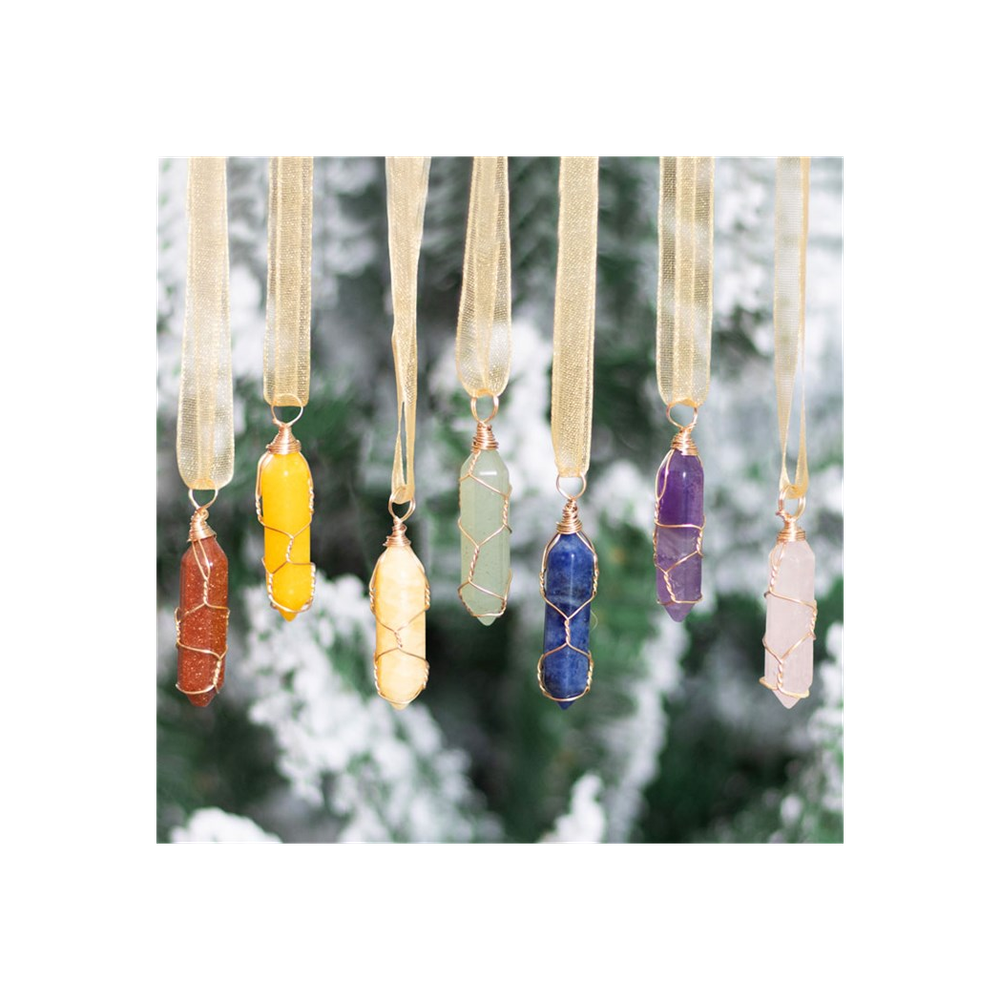 Set of 7 Hanging Crystal Tree Decorations - ScentiMelti  Set of 7 Hanging Crystal Tree Decorations