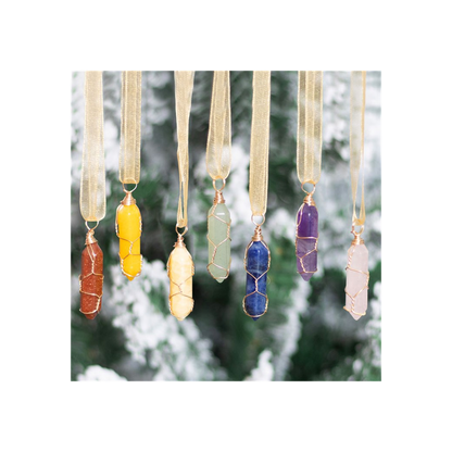 Set of 7 Hanging Crystal Tree Decorations - ScentiMelti  Set of 7 Hanging Crystal Tree Decorations