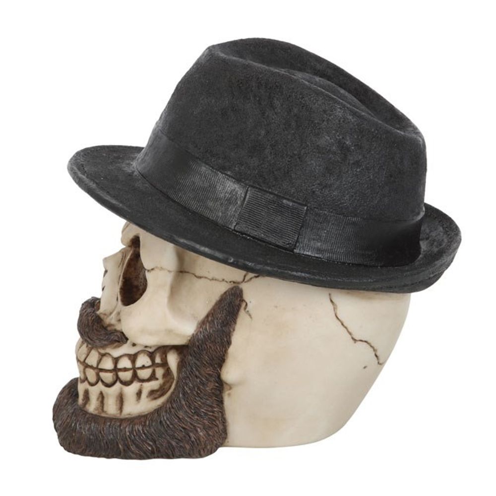 Skull Ornament with Trilby Hat - ScentiMelti  Skull Ornament with Trilby Hat