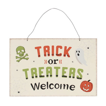 Trick or Treaters Welcome Hanging Sign - ScentiMelti  Trick or Treaters Welcome Hanging Sign