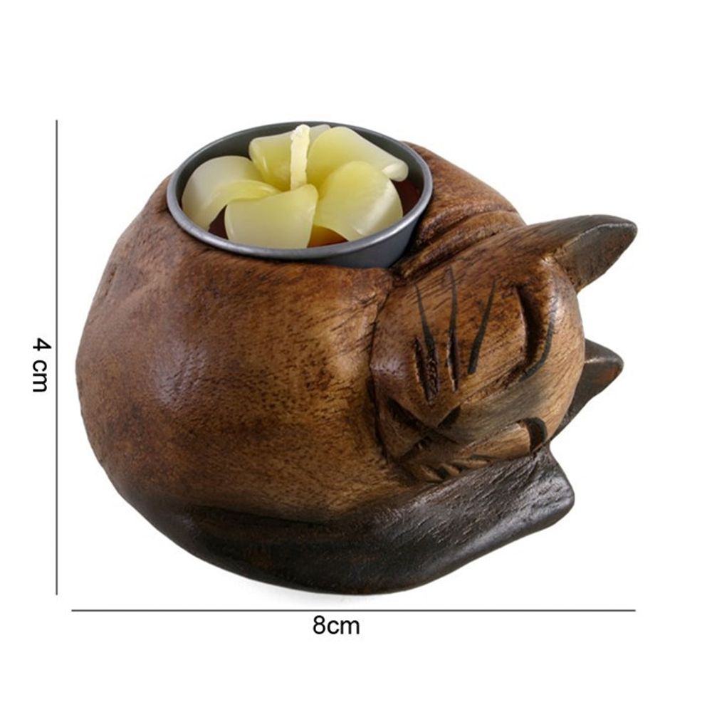 Curled Cat Tealight Holder - ScentiMelti  Curled Cat Tealight Holder