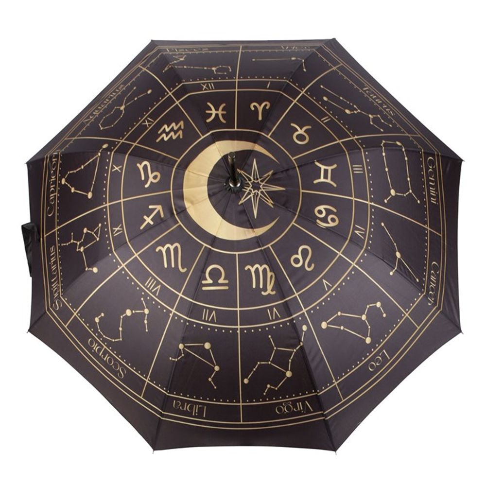 Black Astrology Wheel Umbrella - ScentiMelti  Black Astrology Wheel Umbrella