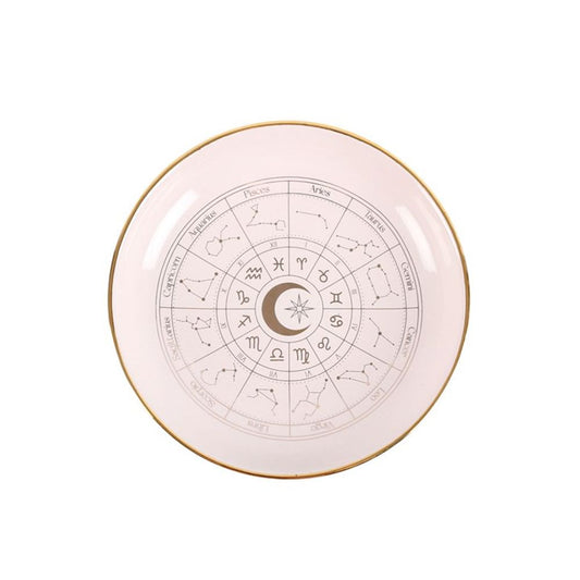 Off White Astrology Wheel Trinket Dish - ScentiMelti  Off White Astrology Wheel Trinket Dish