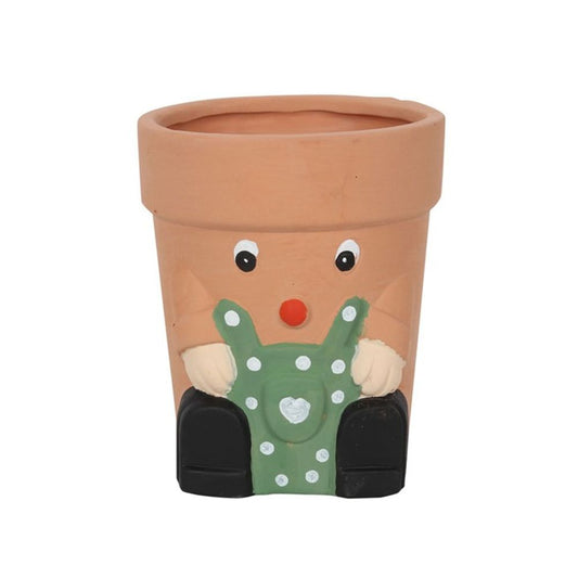 Green Pot Man Terracotta Plant Pot - ScentiMelti  Green Pot Man Terracotta Plant Pot