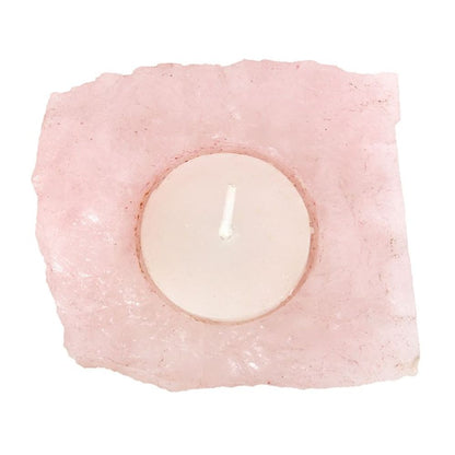 Rose Quartz Tealight Candle Holder - ScentiMelti  Rose Quartz Tealight Candle Holder