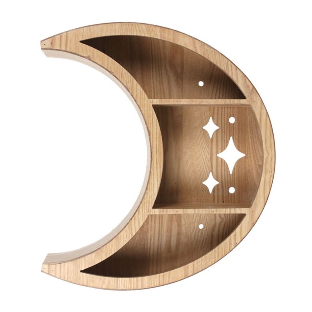 Wooden Crescent Moon Wall Shelf - ScentiMelti  Wooden Crescent Moon Wall Shelf