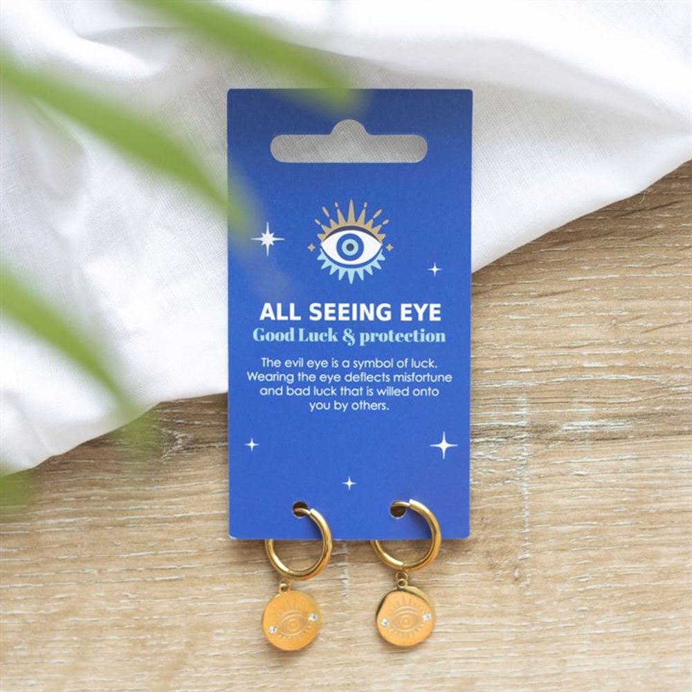 Gold Toned All Seeing Eye Earrings - ScentiMelti  Gold Toned All Seeing Eye Earrings