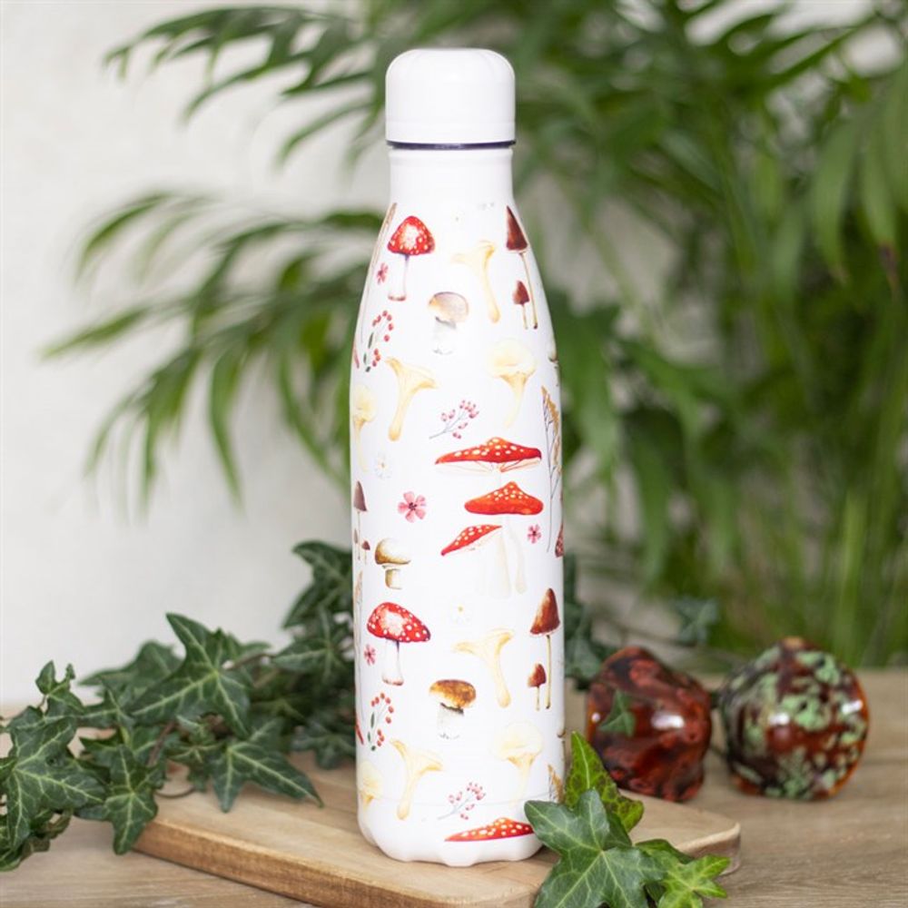 All Over Mushroom Print Metal Water Bottle - ScentiMelti  All Over Mushroom Print Metal Water Bottle