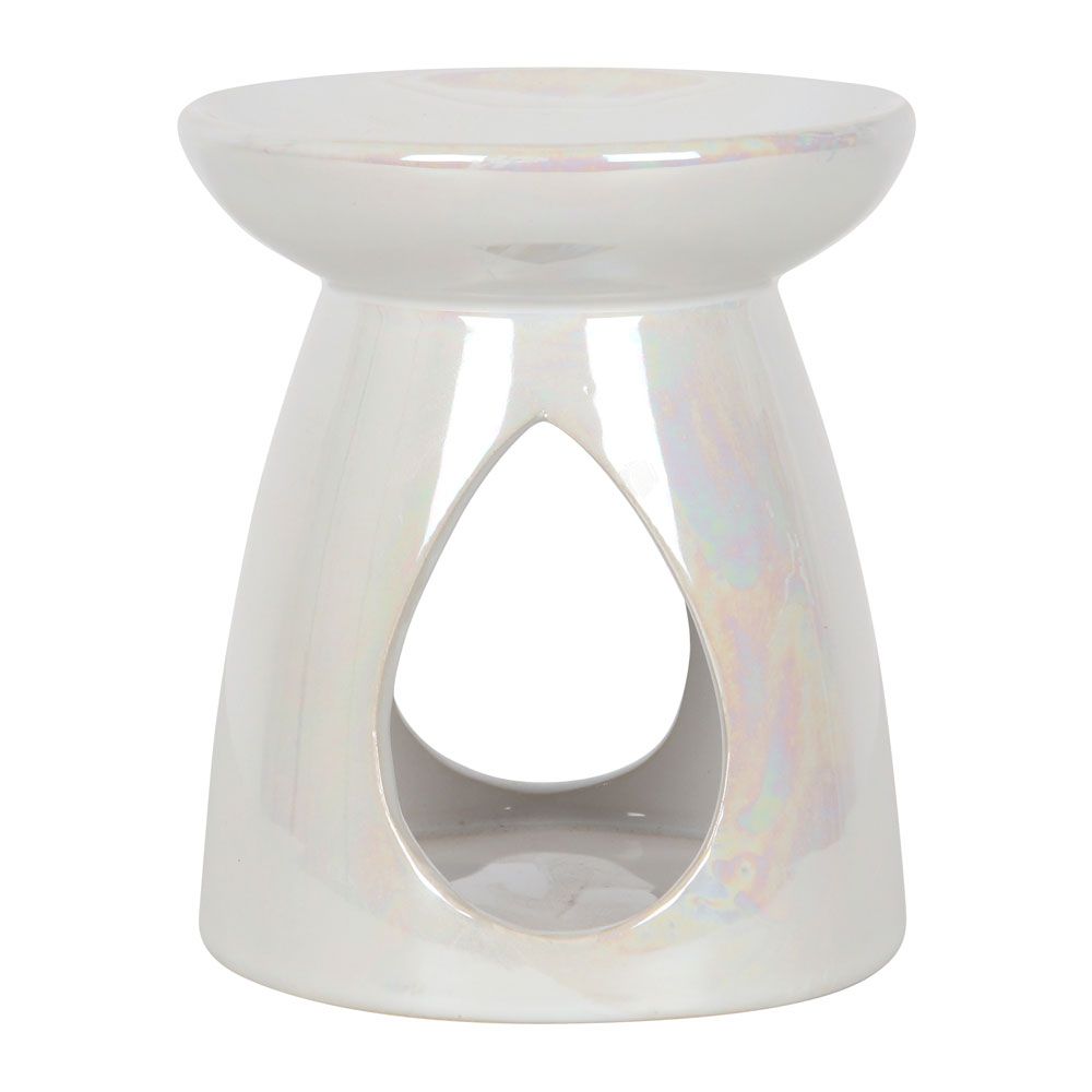 Iridescent White Oil Burner - ScentiMelti  Iridescent White Oil Burner