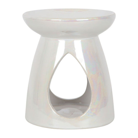 Iridescent White Oil Burner - ScentiMelti  Iridescent White Oil Burner