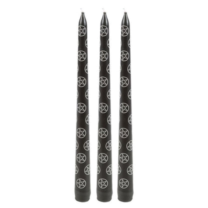 Set of 3 Black Magic Pentagram Taper Candles - ScentiMelti  Set of 3 Black Magic Pentagram Taper Candles