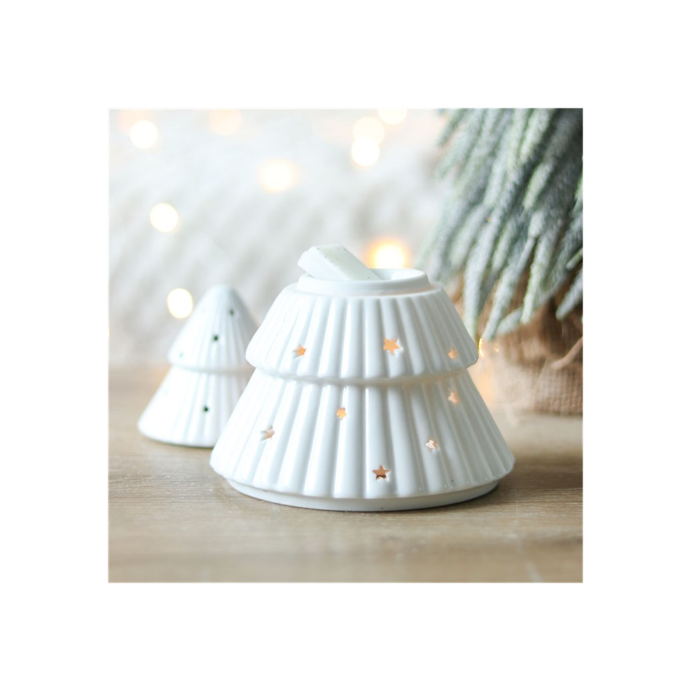 White Christmas Tree Oil Burner - ScentiMelti  White Christmas Tree Oil Burner