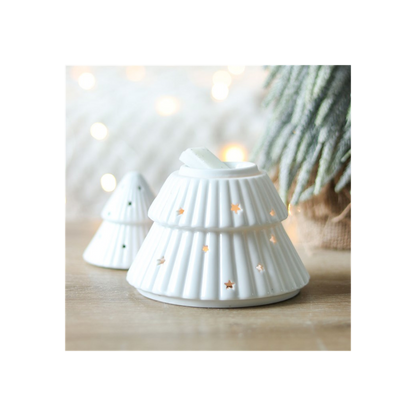 White Christmas Tree Oil Burner - ScentiMelti  White Christmas Tree Oil Burner