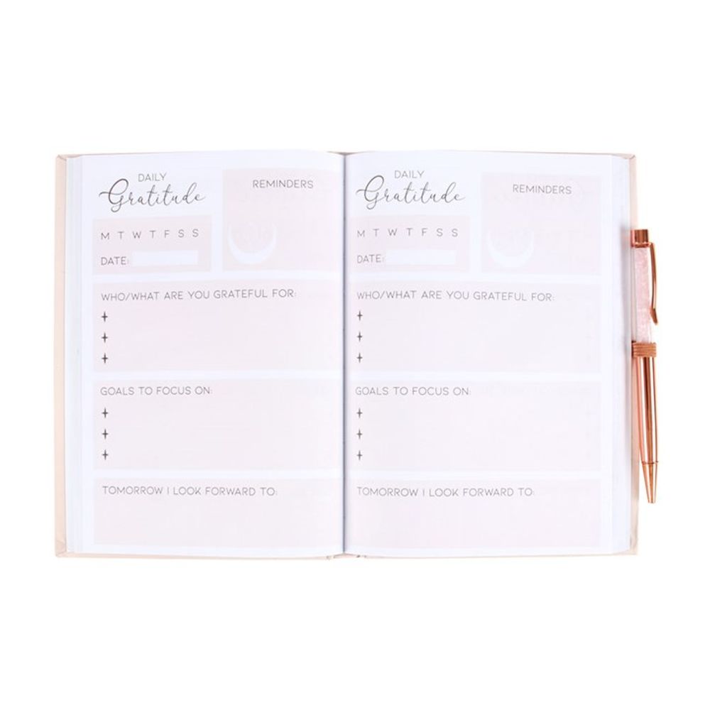 Gratitude Journal with Rose Quartz Pen - ScentiMelti  Gratitude Journal with Rose Quartz Pen