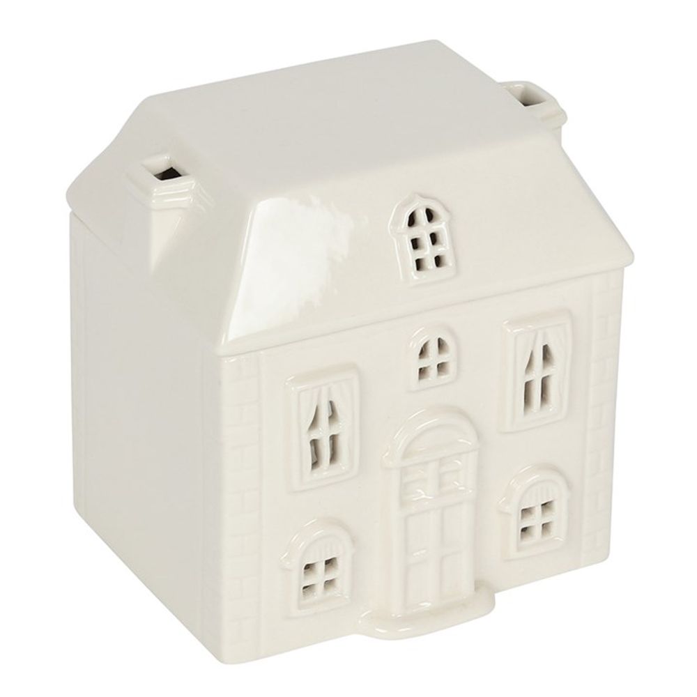 White Ceramic House Oil Burner - ScentiMelti  White Ceramic House Oil Burner