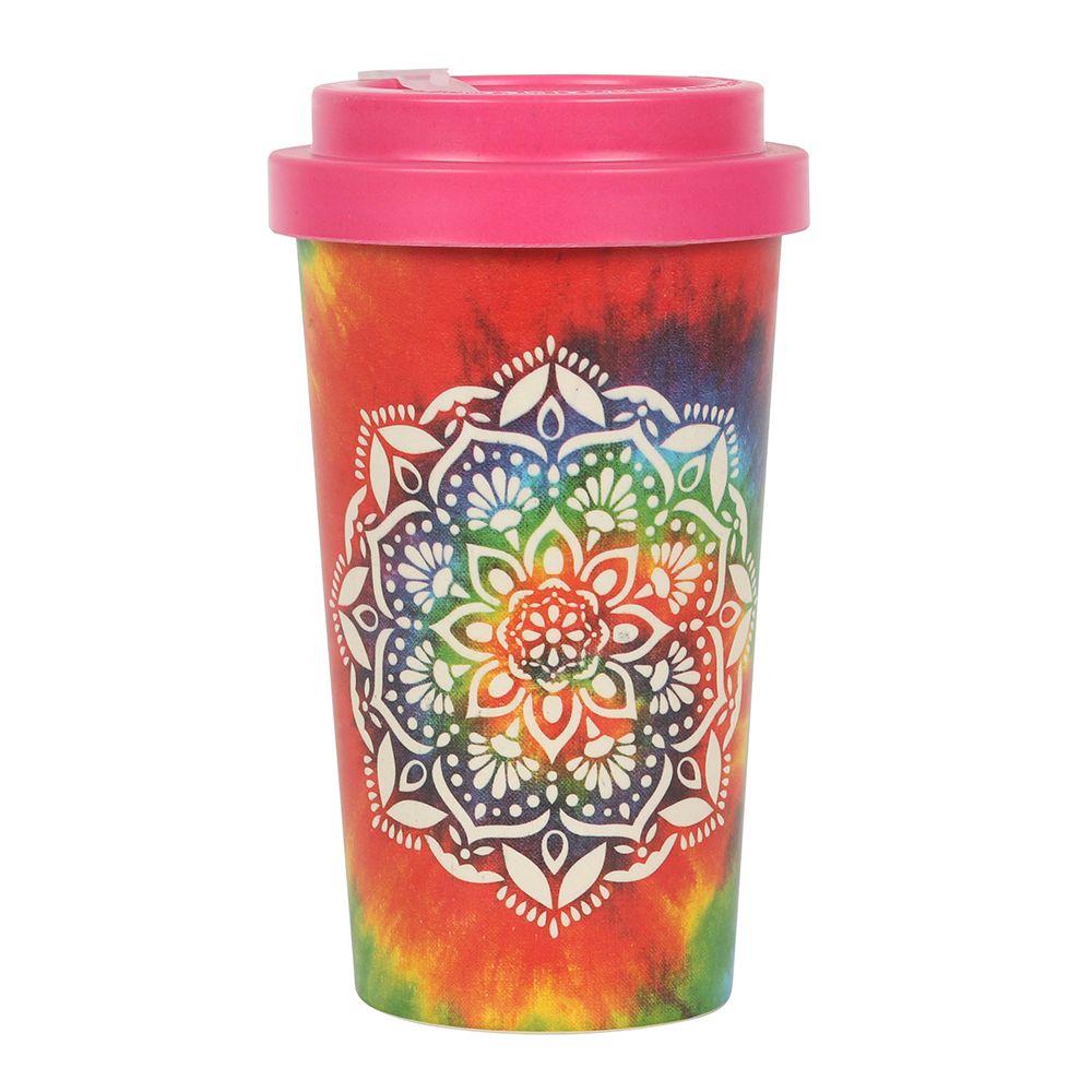 Tie Dye Mandala Bamboo Eco Travel Mug - ScentiMelti Home Fragrance, Beauty & Gifts UK