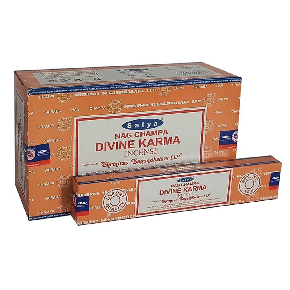 Set of 12 Packets of Divine Karma Incense Sticks by Satya - ScentiMelti  Set of 12 Packets of Divine Karma Incense Sticks by Satya