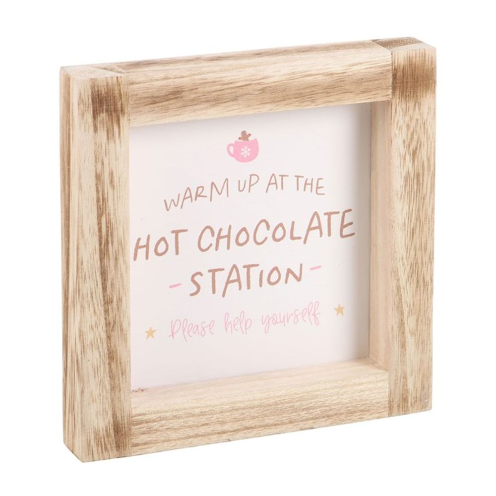 Hot Chocolate Station Wooden Frame Sign - ScentiMelti  Hot Chocolate Station Wooden Frame Sign