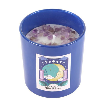 The Moon Amethyst Crystal Chip Candle - ScentiMelti  The Moon Amethyst Crystal Chip Candle