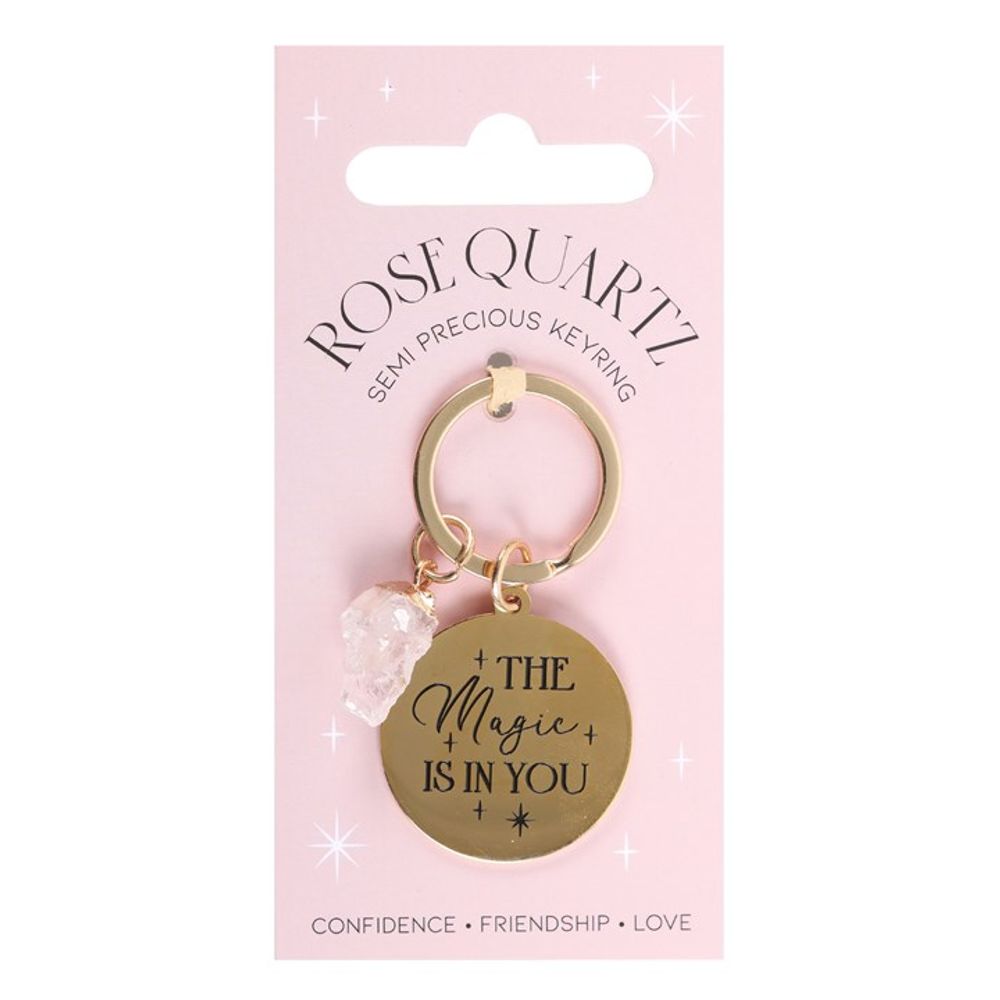 The Magic Is In You Rose Quartz Crystal Keyring - ScentiMelti  The Magic Is In You Rose Quartz Crystal Keyring