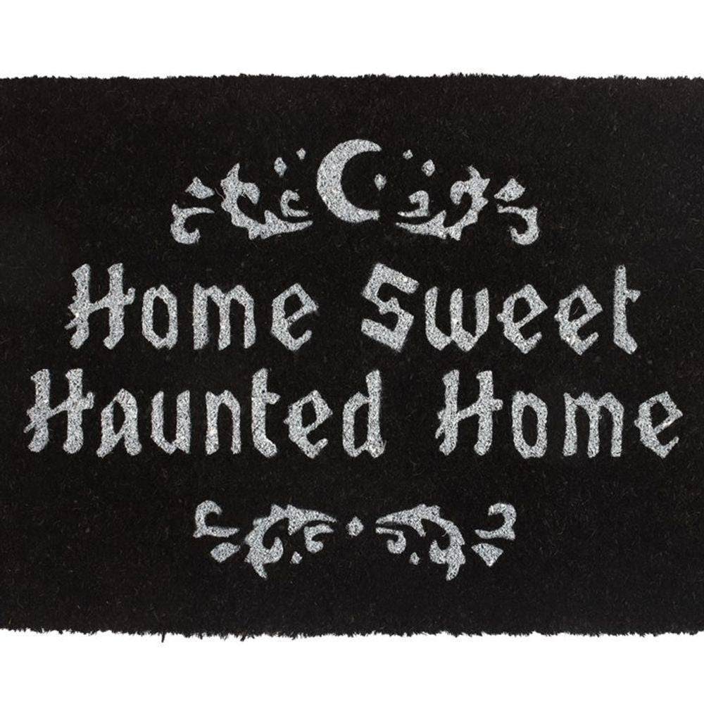 Black Home Sweet Haunted Home Doormat - ScentiMelti  Black Home Sweet Haunted Home Doormat