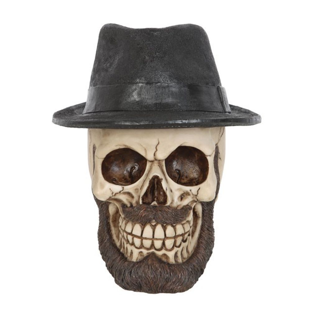 Skull Ornament with Trilby Hat - ScentiMelti  Skull Ornament with Trilby Hat