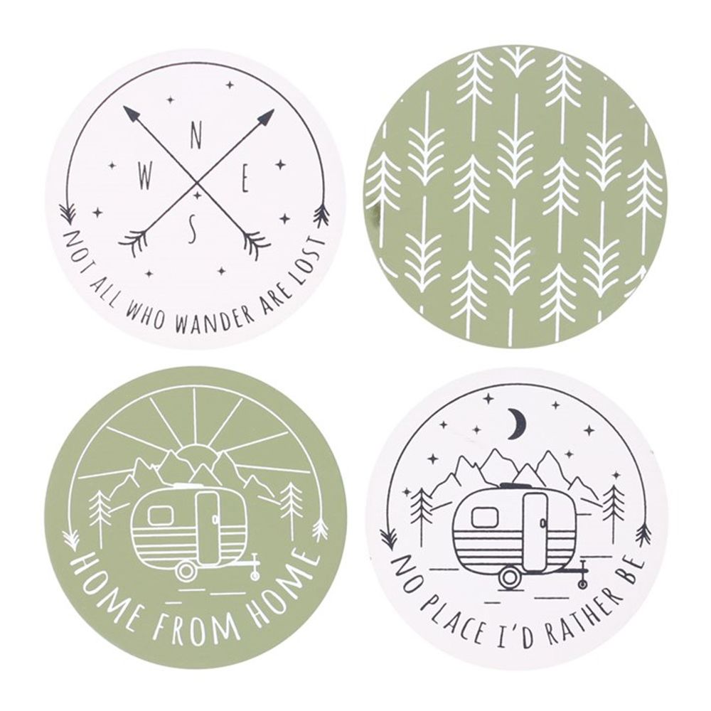 Happy Camper Coaster Set - ScentiMelti  Happy Camper Coaster Set