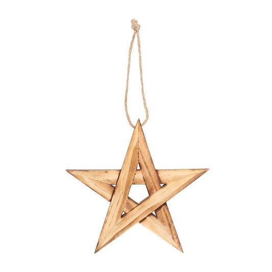 Hanging Wooden Pentagram Decoration - ScentiMelti  Hanging Wooden Pentagram Decoration