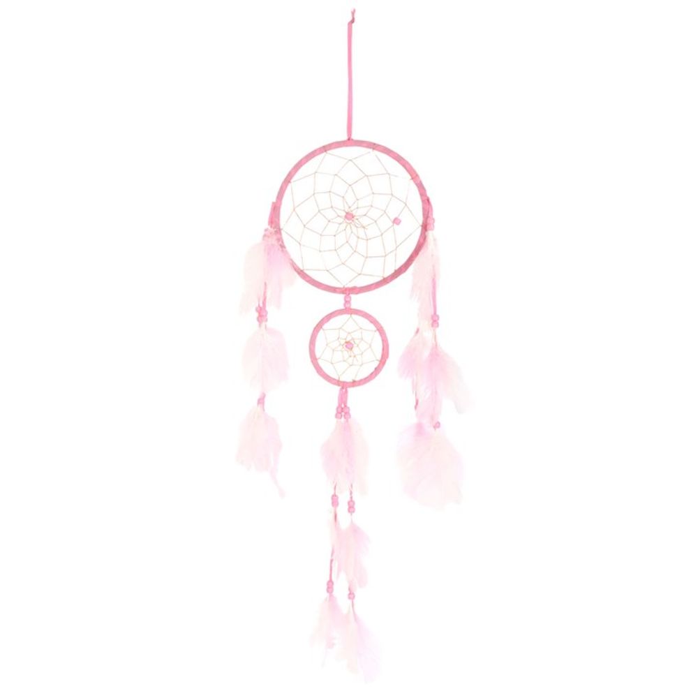 Light Pink Double Dreamcatcher with Tassels - ScentiMelti  Light Pink Double Dreamcatcher with Tassels