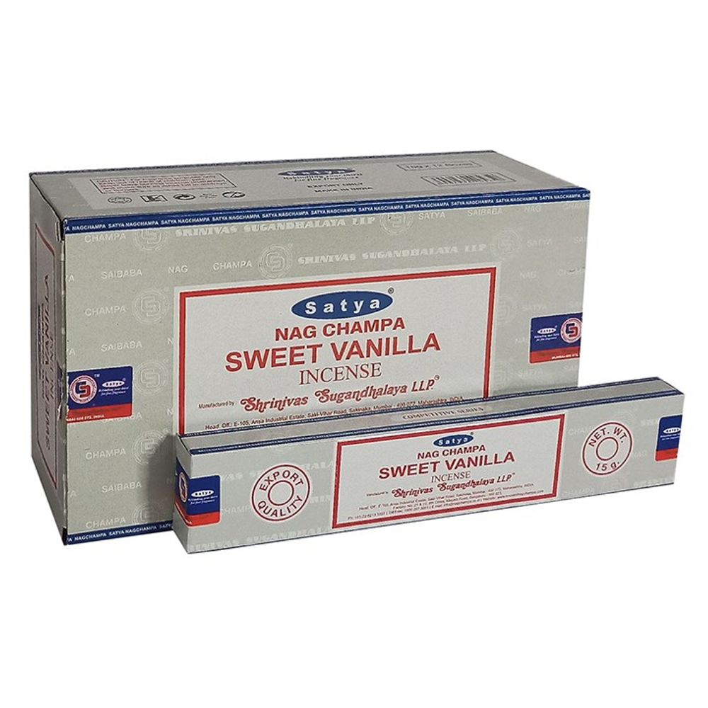 Set of 12 Packets of Sweet Vanilla Incense Sticks by Satya - ScentiMelti  Set of 12 Packets of Sweet Vanilla Incense Sticks by Satya