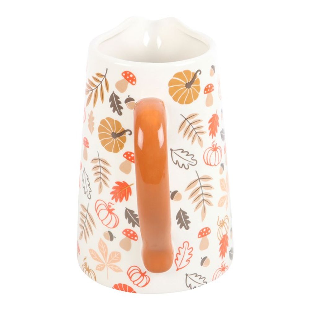 17cm Autumn Leaves and Pumpkins Ceramic Flower Jug - ScentiMelti  17cm Autumn Leaves and Pumpkins Ceramic Flower Jug