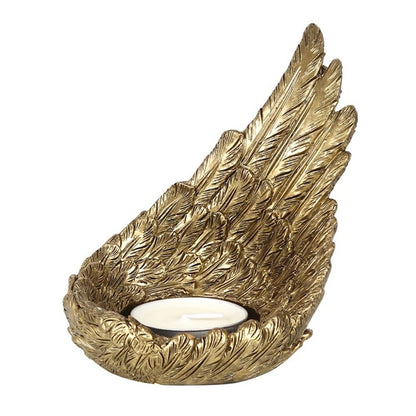 Gold Single Raised Angel Wing Candle Holder - ScentiMelti  Gold Single Raised Angel Wing Candle Holder