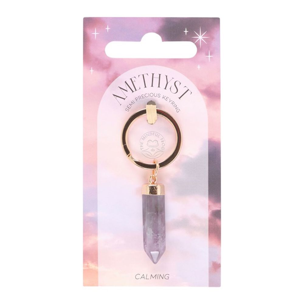 Amethyst Semi Precious Crystal Keyring - ScentiMelti  Amethyst Semi Precious Crystal Keyring