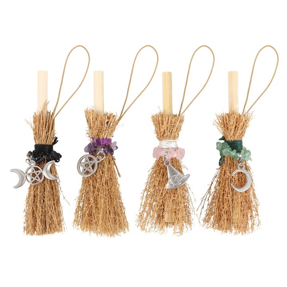 Pack of 12 Lucky Crystal Broomstick Car Charms - ScentiMelti  Pack of 12 Lucky Crystal Broomstick Car Charms