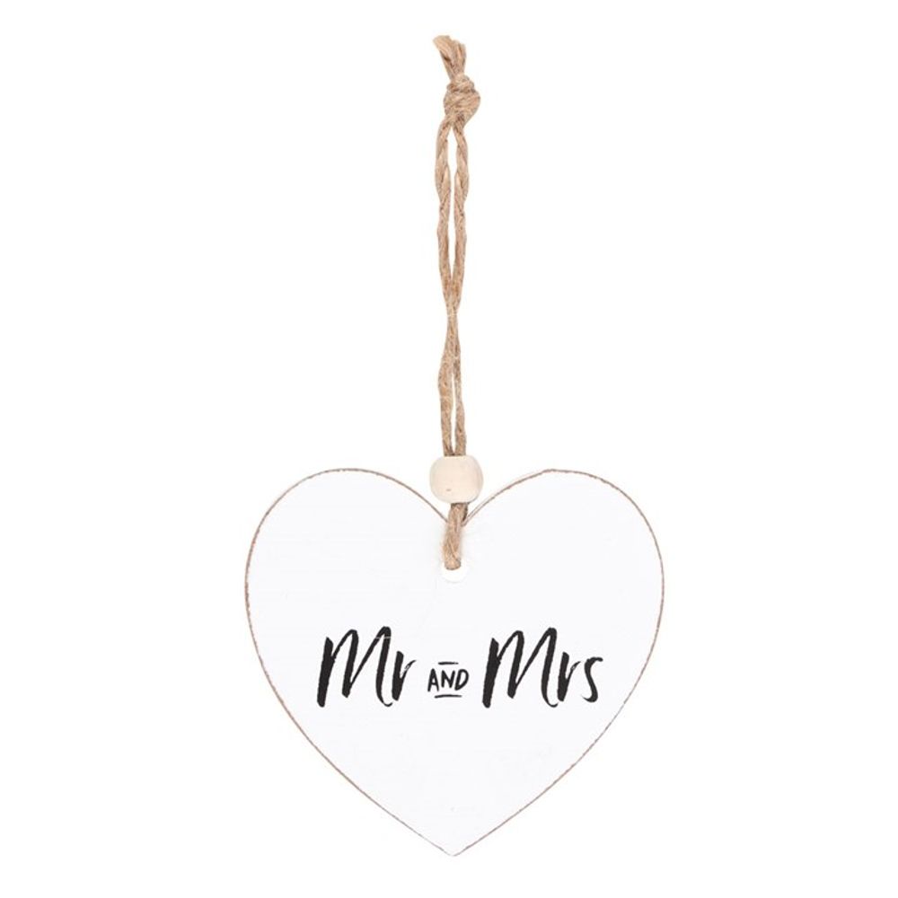 Mr and Mrs Hanging Heart Sentiment Sign - ScentiMelti  Mr and Mrs Hanging Heart Sentiment Sign