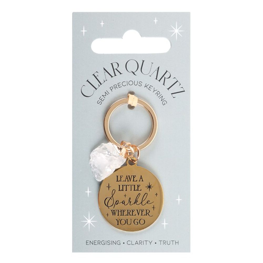 Leave a Little Sparkle Clear Quartz Crystal Keyring - ScentiMelti  Leave a Little Sparkle Clear Quartz Crystal Keyring