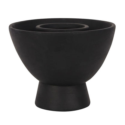 Black Triple Moon Terracotta Smudge Bowl - ScentiMelti  Black Triple Moon Terracotta Smudge Bowl