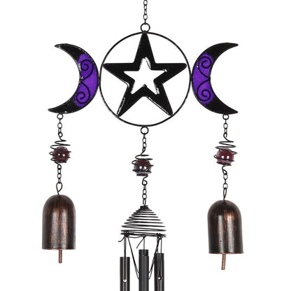 Triple Moon Windchime with Bells - ScentiMelti  Triple Moon Windchime with Bells