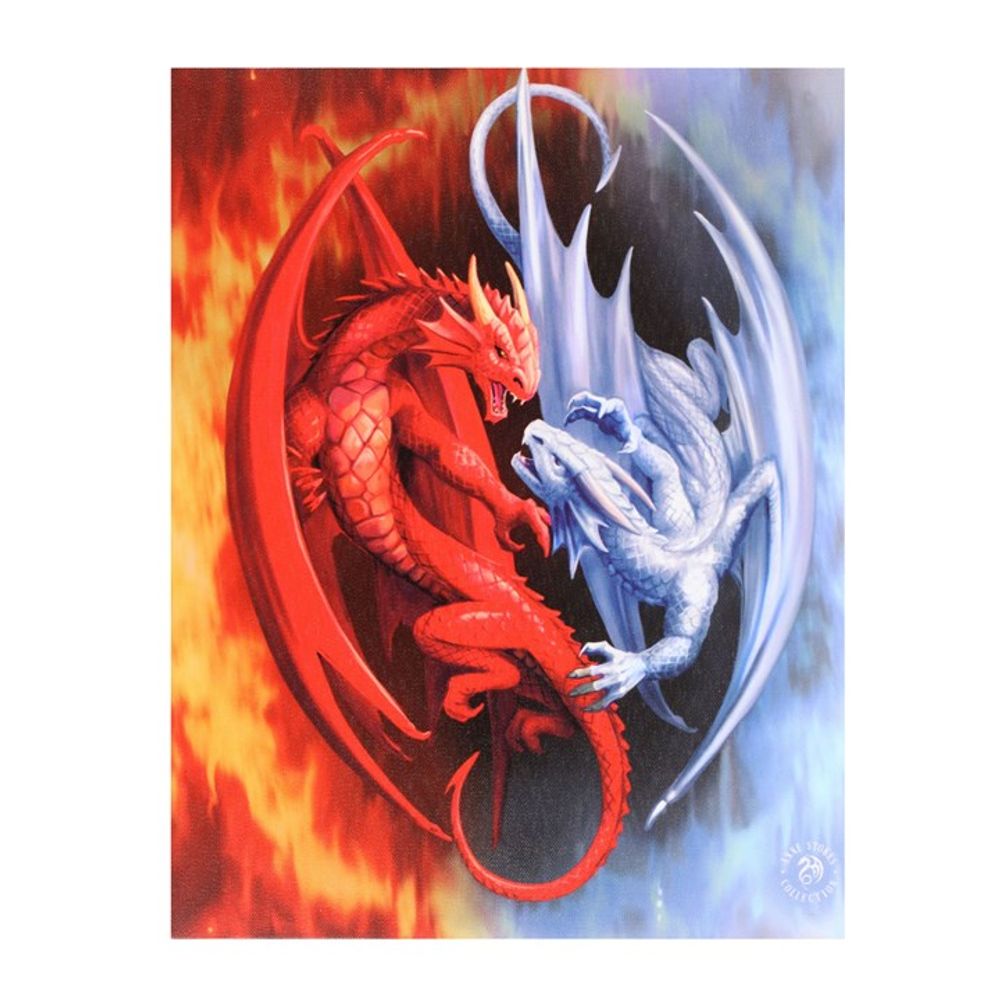 19x25cm Fire and Ice Canvas Plaque by Anne Stokes - ScentiMelti  19x25cm Fire and Ice Canvas Plaque by Anne Stokes