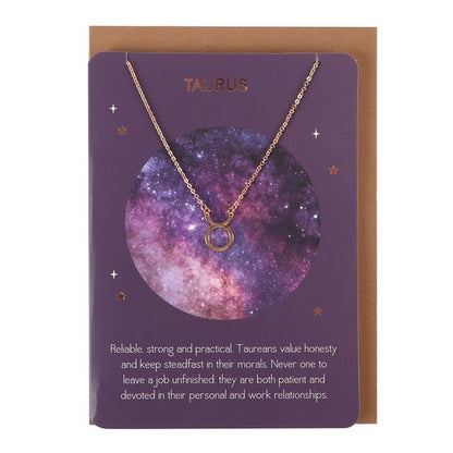 Taurus Zodiac Necklace Card - ScentiMelti  Taurus Zodiac Necklace Card