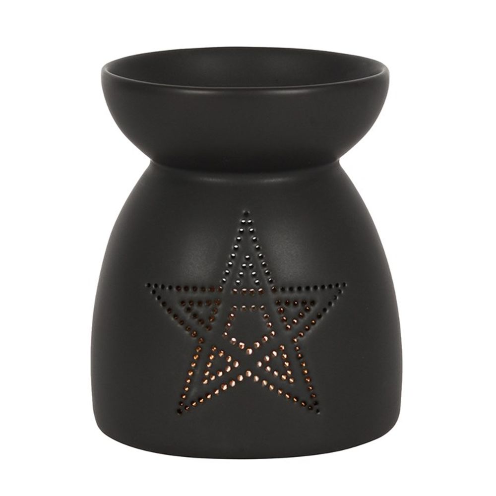 Black Pentagram Cut Out Oil Burner - ScentiMelti  Black Pentagram Cut Out Oil Burner