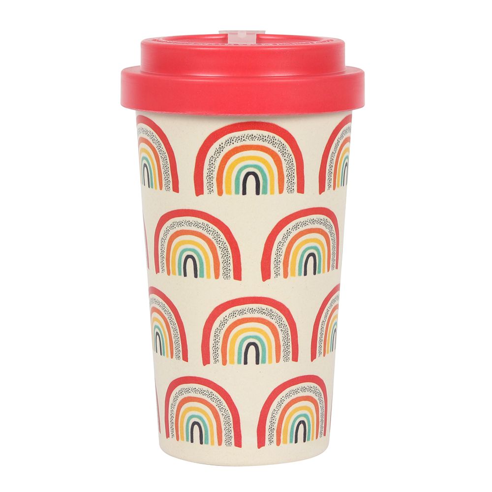 Rainbow Print Bamboo Eco Travel Mug - ScentiMelti Home Fragrance, Beauty & Gifts UK