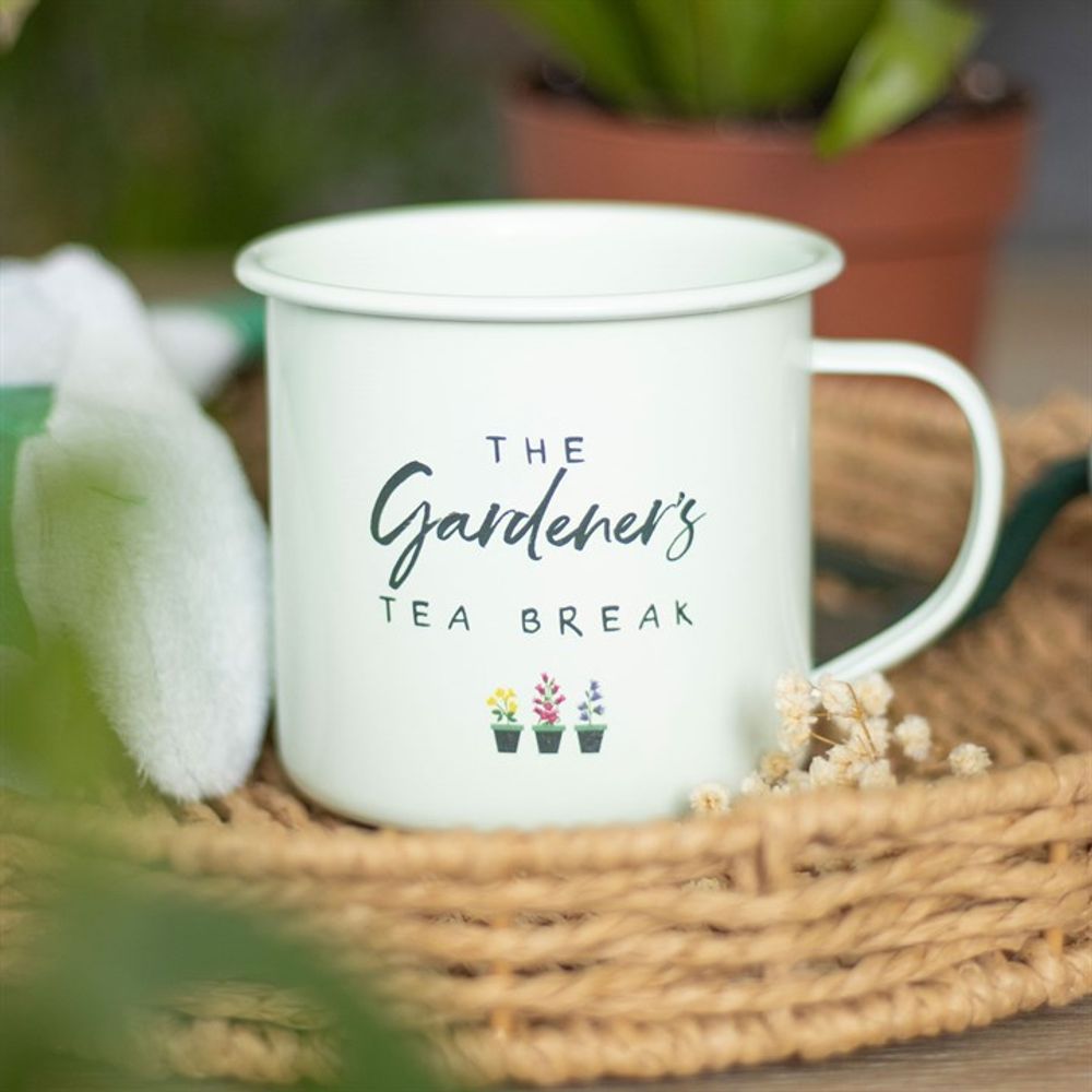 Gardener's Tea Break Enamel Mug - ScentiMelti  Gardener's Tea Break Enamel Mug