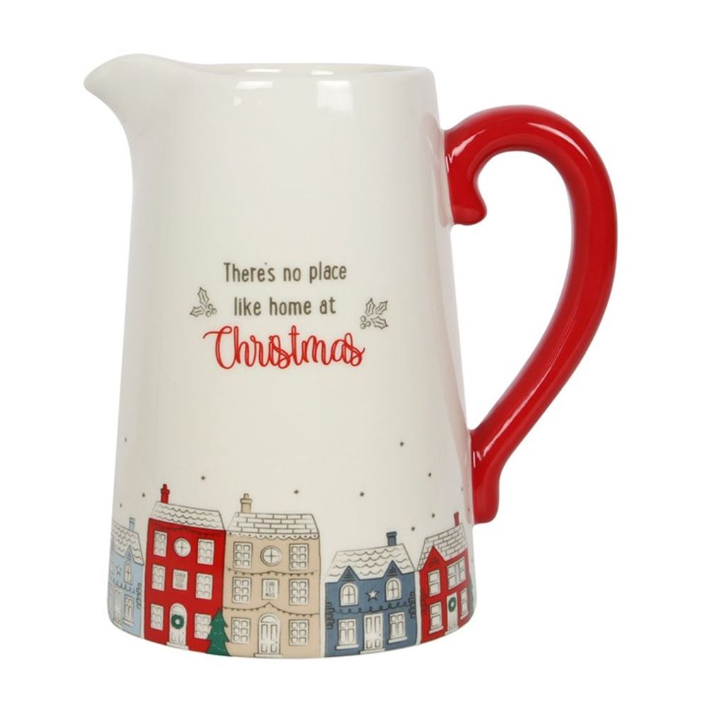 17cm Christmas Village Ceramic Flower Jug - ScentiMelti  17cm Christmas Village Ceramic Flower Jug