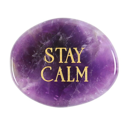 Stay Calm Amethyst Crystal Palm Stone - ScentiMelti  Stay Calm Amethyst Crystal Palm Stone