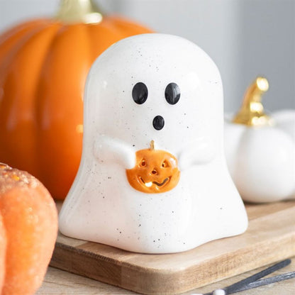 Ghost Shaped Tealight Candle Holder with Pumpkin - ScentiMelti  Ghost Shaped Tealight Candle Holder with Pumpkin