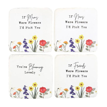 Set of 24 Wildflower Coasters - ScentiMelti Home Fragrance, Beauty & Gifts UK