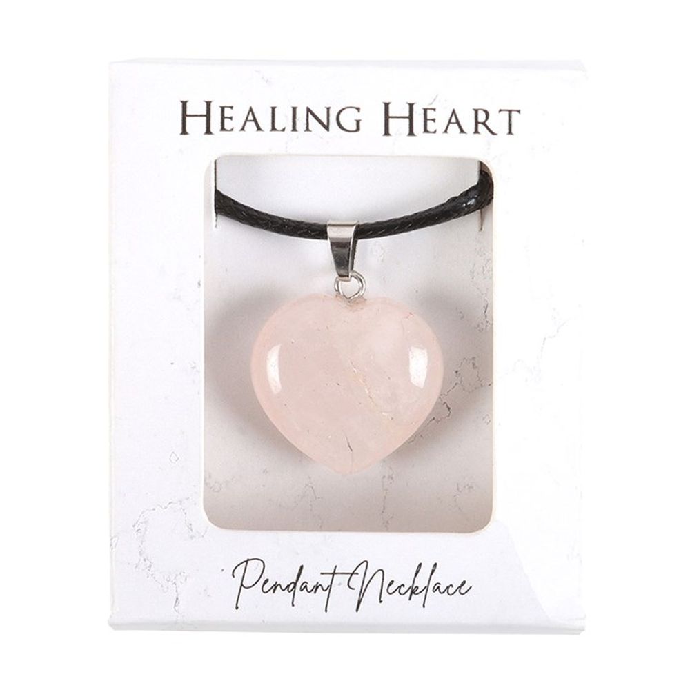 Rose Quartz Healing Crystal Heart Necklace - ScentiMelti  Rose Quartz Healing Crystal Heart Necklace