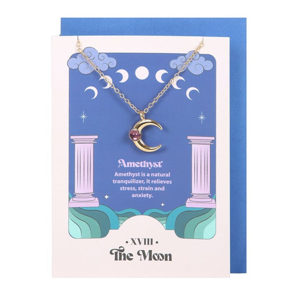 The Moon Celestial Amethyst Necklace Card - ScentiMelti  The Moon Celestial Amethyst Necklace Card